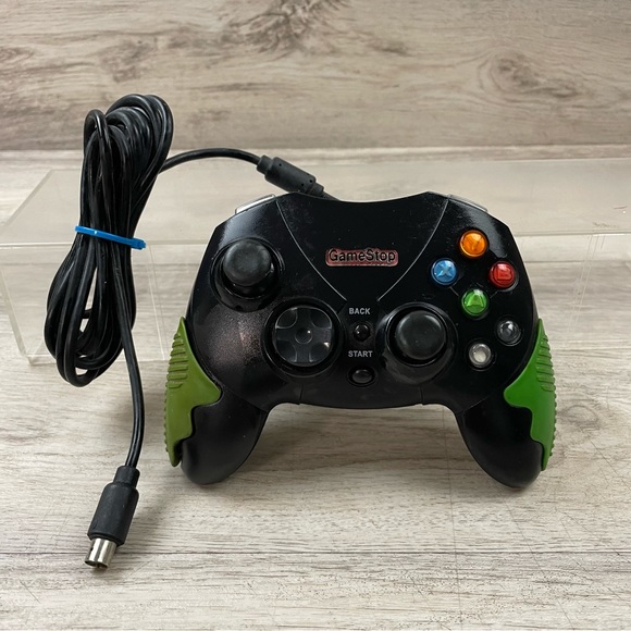 Gamestop Corded Wired Controller for Original XBOX BB-136 Black/Green - Picture 1 of 7